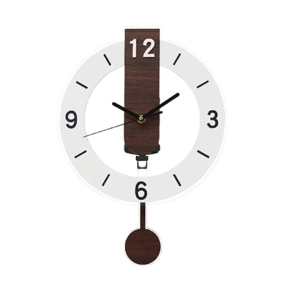 Reloj de Pared Minimalista con Péndulo | Diseño Moderno en Acrílico y Madera