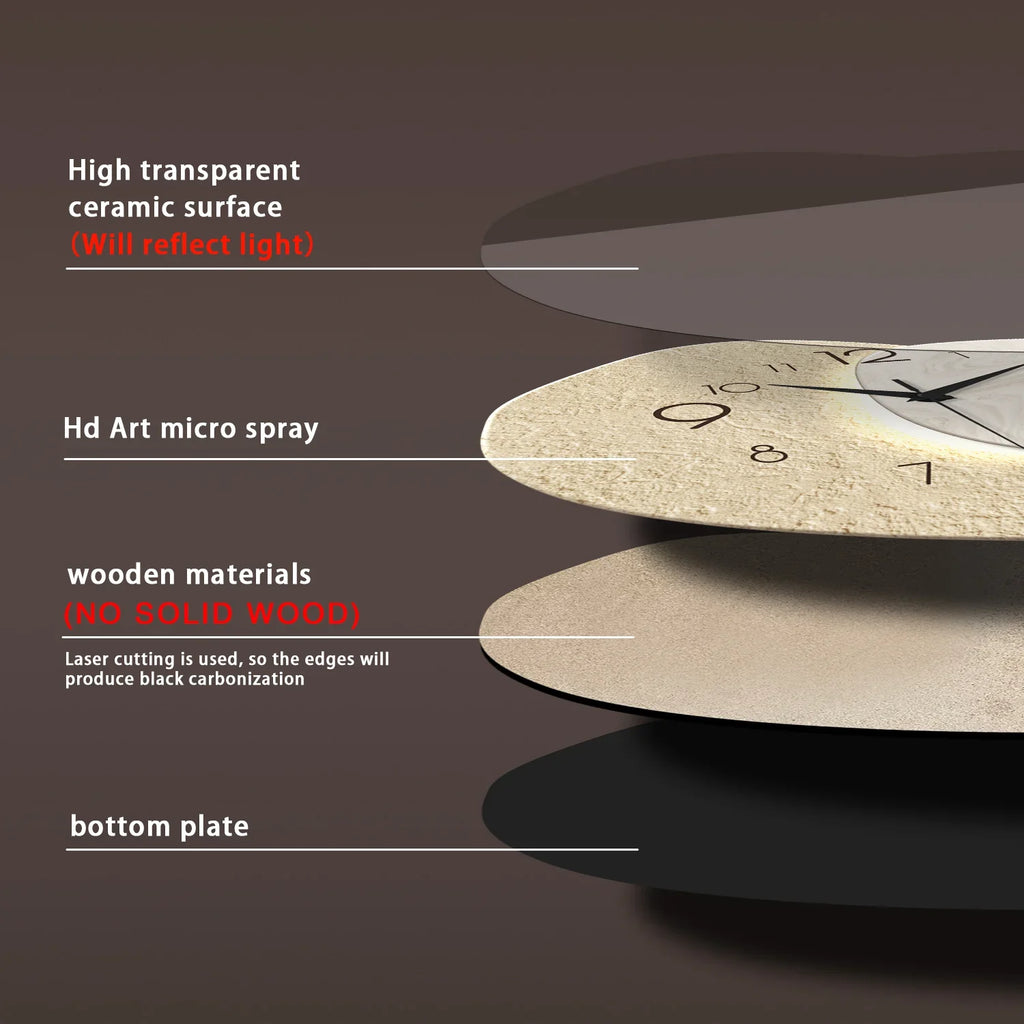 TempoStone | Reloj de Pared Moderno y Simple | Diseño Silencioso de Cuarzo