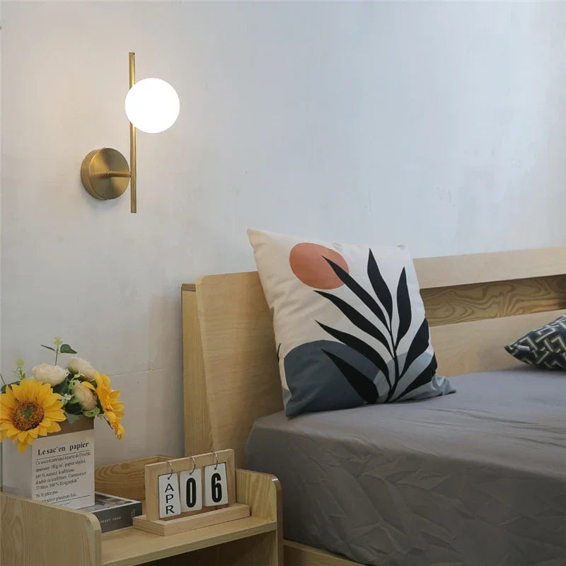 Lámpara de Pared Astra | Diseño Moderno Doble Globo en Oro
