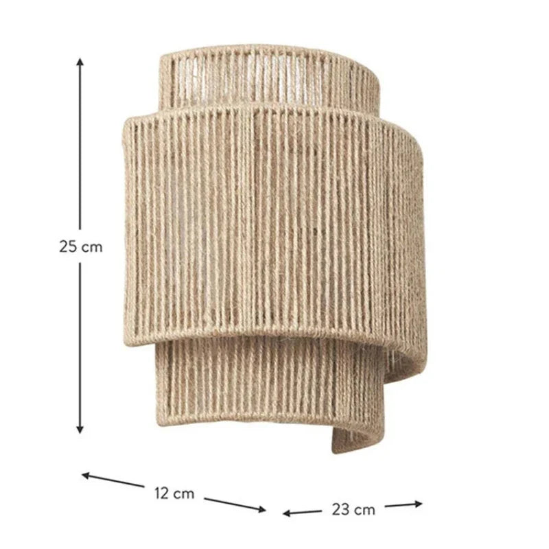 RattanGlow Lámpara de Pared de Ratán