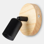 Lámpara de Pared Retro Vintage | Aplique Ajustable de Madera y Metal