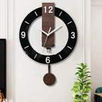 Reloj de Pared Minimalista con Péndulo | Diseño Moderno en Acrílico y Madera