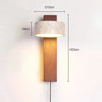 Lámpara de Pared Éclat | Luz de Cabecera Francesa Wabi-Sabi con Interruptor de Cuerda