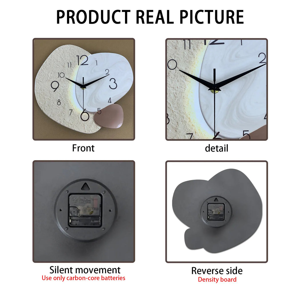 TempoStone | Reloj de Pared Moderno y Simple | Diseño Silencioso de Cuarzo