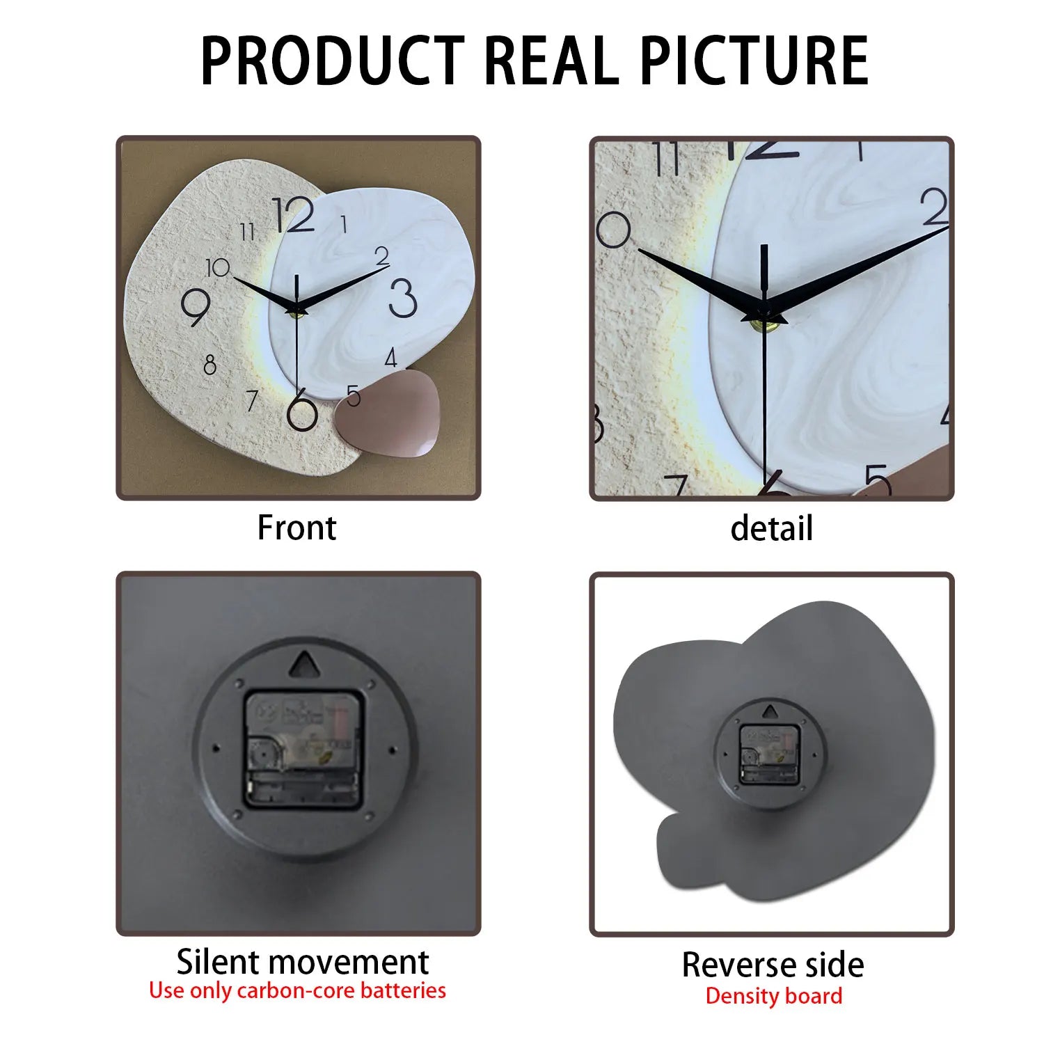 TempoStone | Reloj de Pared Moderno y Simple | Diseño Silencioso de Cuarzo