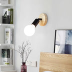 Lámpara de Pared Retro Vintage | Aplique Ajustable de Madera y Metal