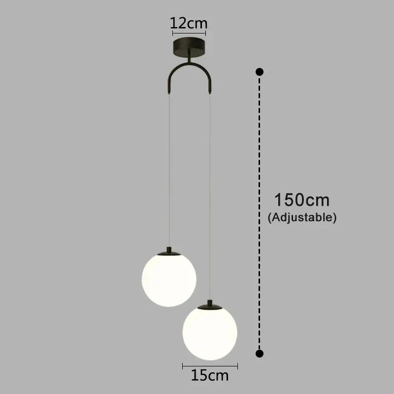 Lámpara Colgante Luna | Diseño Nórdico Moderno de Globo de Vidrio