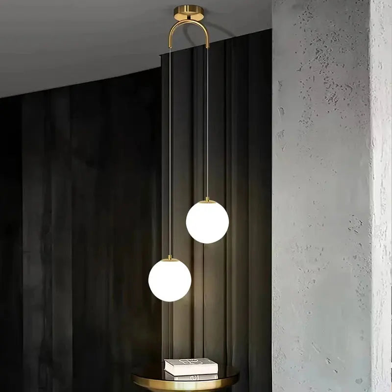 Lámpara Colgante Luna | Diseño Nórdico Moderno de Globo de Vidrio