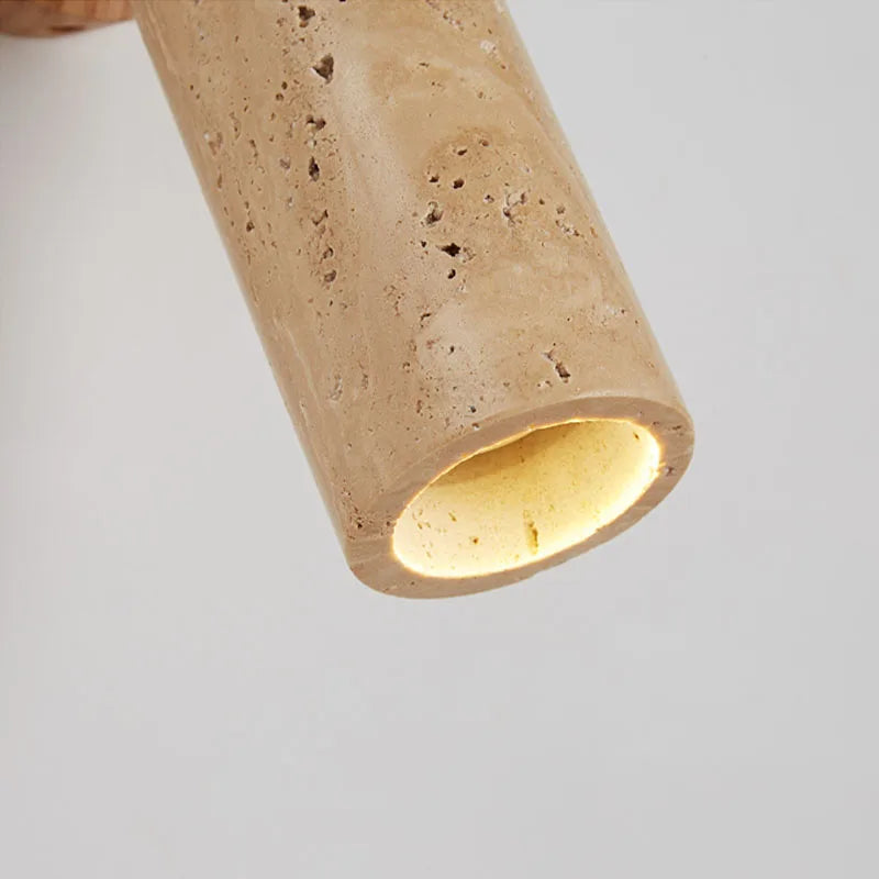 Lámpara de Pared Huangdong | Luz Wabi-Sabi de Travertino y Madera