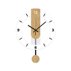 Reloj de Pared Minimalista con Péndulo | Diseño Moderno en Acrílico y Madera