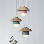 Lámpara Colgante de Madera Nórdica | Diseño Colorido de Macarón