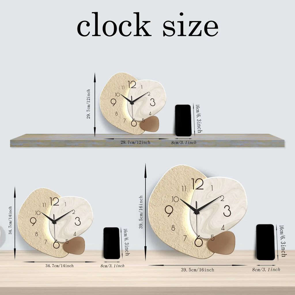 TempoStone | Reloj de Pared Moderno y Simple | Diseño Silencioso de Cuarzo