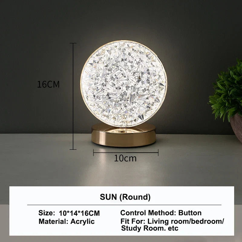 Stellora - Lámpara Nocturna LED de Cristal 3D