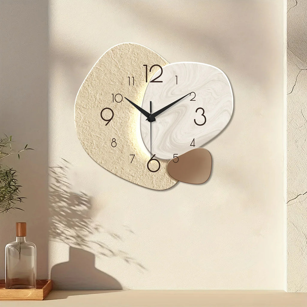 TempoStone | Reloj de Pared Moderno y Simple | Diseño Silencioso de Cuarzo
