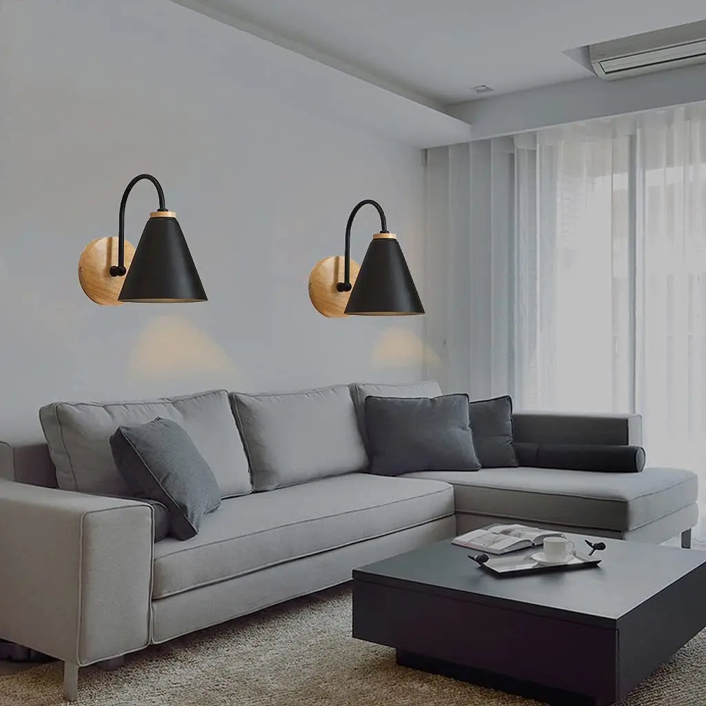 Nordic Beam | Lámpara de pared escandinava de madera y hierro