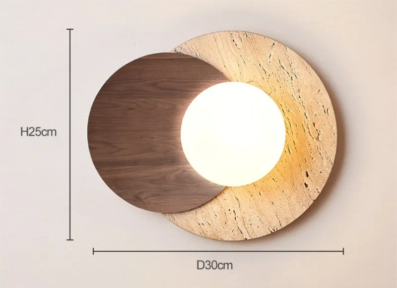 Lámpara de Pared de Piedra Wabi-Sabi | Diseño Moderno con Textura Natural