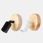 Lámpara de Pared Retro Vintage | Aplique Ajustable de Madera y Metal