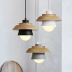 Lámpara Colgante de Madera Nórdica | Diseño Colorido de Macarón