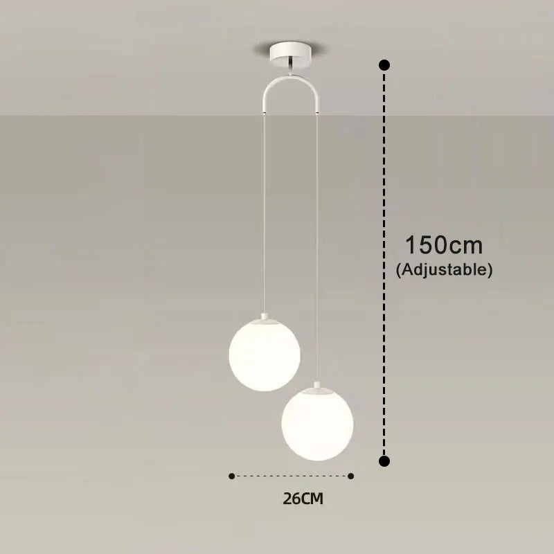 Lámpara Colgante Luna | Diseño Nórdico Moderno de Globo de Vidrio