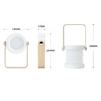 Linterna portátil con mango de madera creativa | Lámpara de mesa plegable recargable