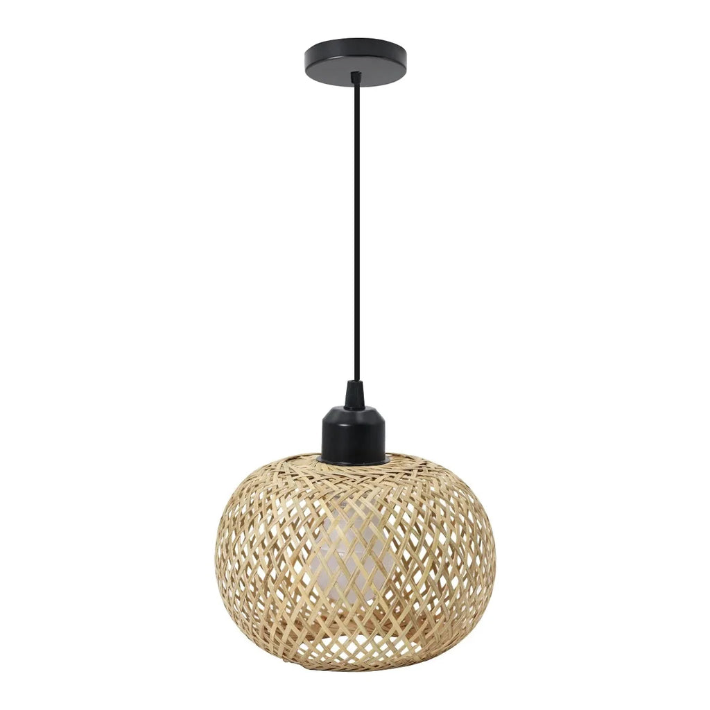Lámpara de Techo Natura Bamboo | Lámpara LED de Ratán Tejido a Mano