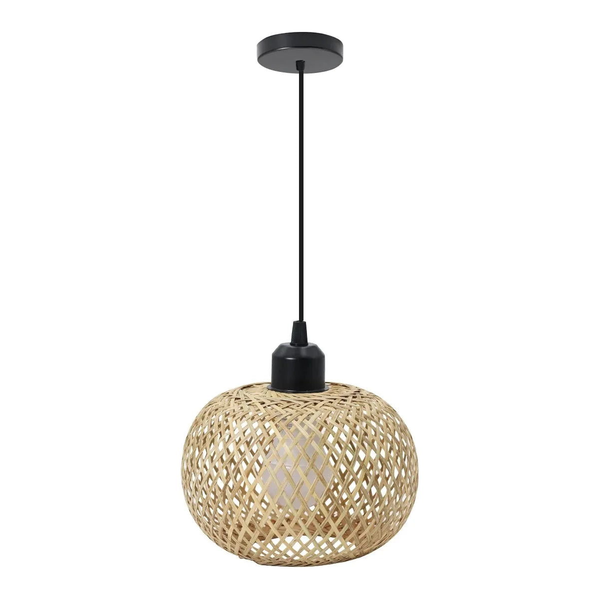 Lámpara de Techo Natura Bamboo | Lámpara LED de Ratán Tejido a Mano