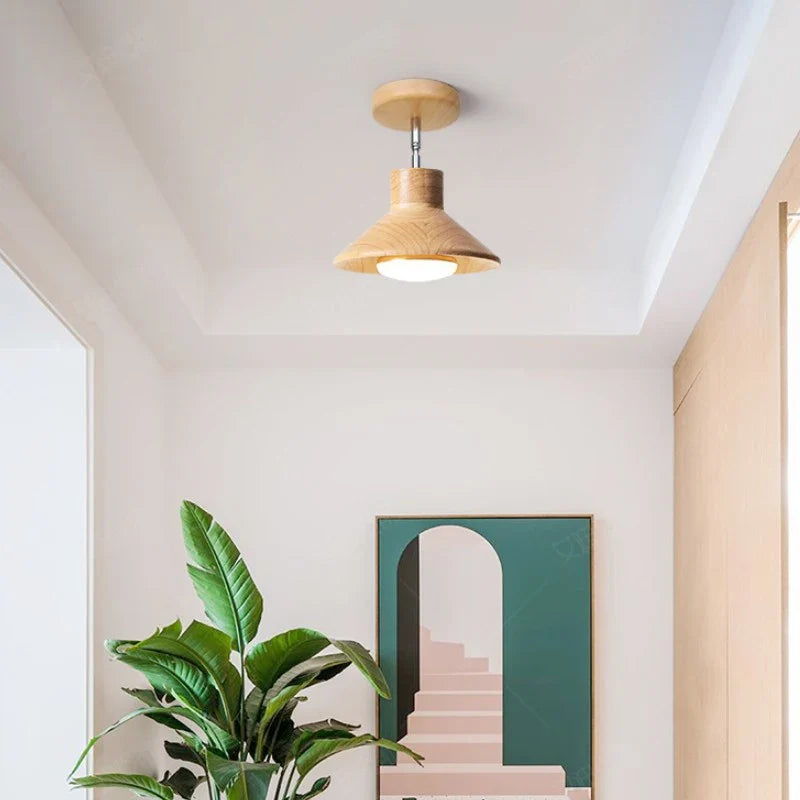 Lámpara de Techo NordicWood | Diseño Cónico de Madera Natural