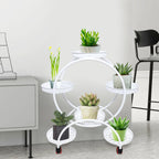 Soporte de planta de metal con ruedas | Soporte para macetas de 6 niveles para decoración interior y exterior