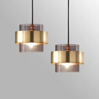 Lámpara Colgante de Vidrio Nórdico | Diseño Moderno de Cilindro en Latón