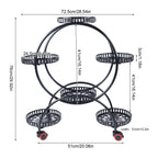Soporte de planta de metal con ruedas | Soporte para macetas de 6 niveles para decoración interior y exterior