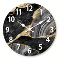 MarbellaTime | Reloj de Pared Redondo Moderno de Madera | Diseño Silencioso de Mármol