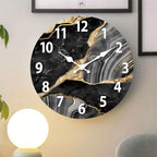 MarbellaTime | Reloj de Pared Redondo Moderno de Madera | Diseño Silencioso de Mármol