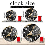 MarbellaTime | Reloj de Pared Redondo Moderno de Madera | Diseño Silencioso de Mármol