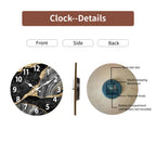 MarbellaTime | Reloj de Pared Redondo Moderno de Madera | Diseño Silencioso de Mármol