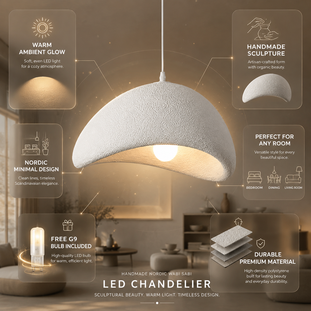 Zenith Glow - Lámpara de Araña LED Nórdica