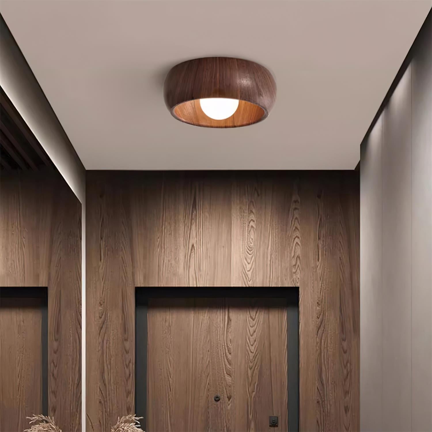 Lámpara de Techo Albanora | Luminaria LED de Madera Moderna Minimalista