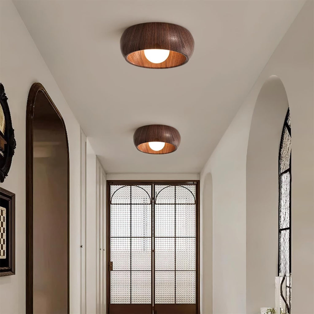 Lámpara de Techo Albanora | Luminaria LED de Madera Moderna Minimalista