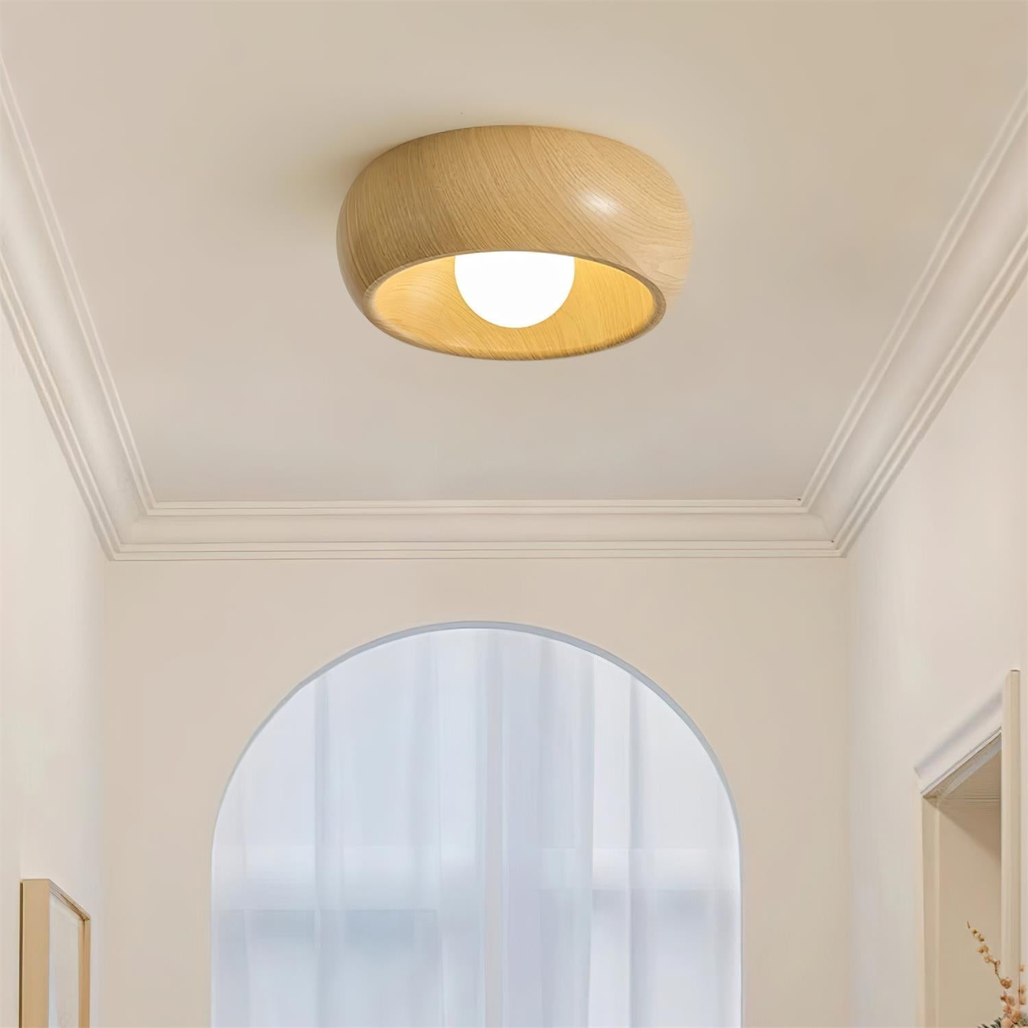 Lámpara de Techo Albanora | Luminaria LED de Madera Moderna Minimalista