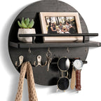Organizador redondo de llaves de madera | Elegante y ecológico para pared