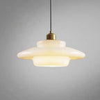 Lámpara Colgante de Vidrio Blanco Mid-Century