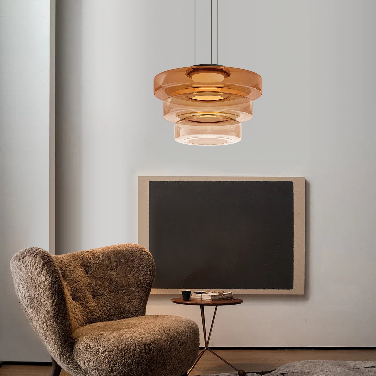 Lámpara colgante de vidrio | Luz colgante estilo Bauhaus