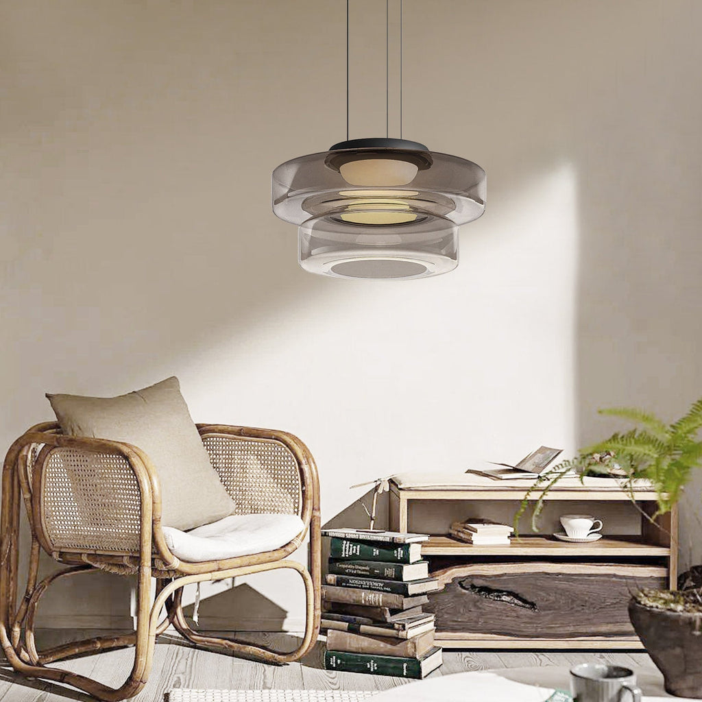 Lámpara colgante de vidrio | Luz colgante estilo Bauhaus