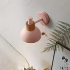 Lámpara de pared con acento de madera nórdica | Luz minimalista con interruptor de tirón