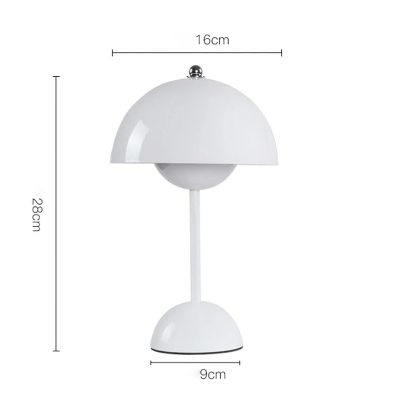 Lámpara de Mesa LED con Base de Hongo | Luz Nocturna Recargable con Control Táctil
