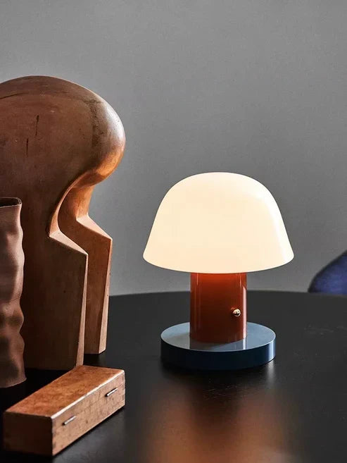 Lámpara de mesa con forma de hongo | Luz LED moderna recargable