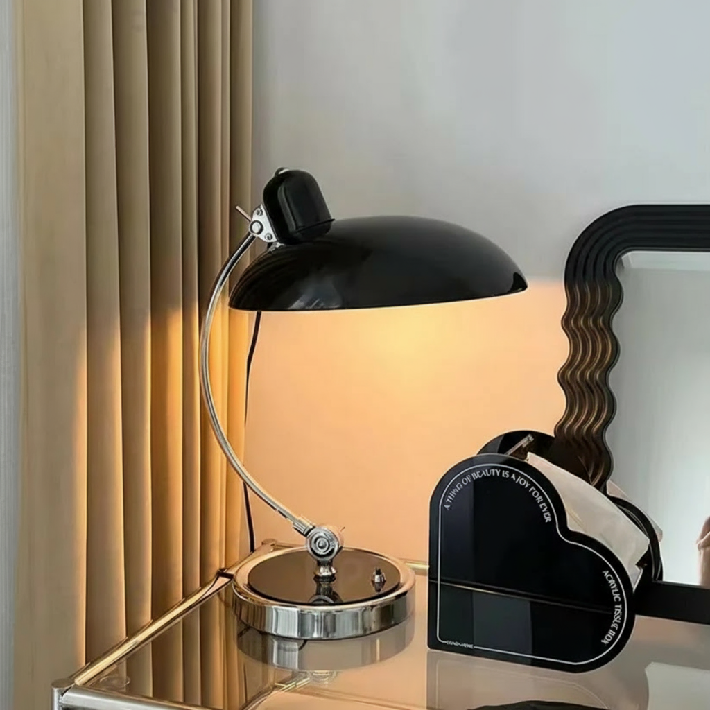 Lámpara de Mesa ScandiArc Curva Estilo Bauhaus