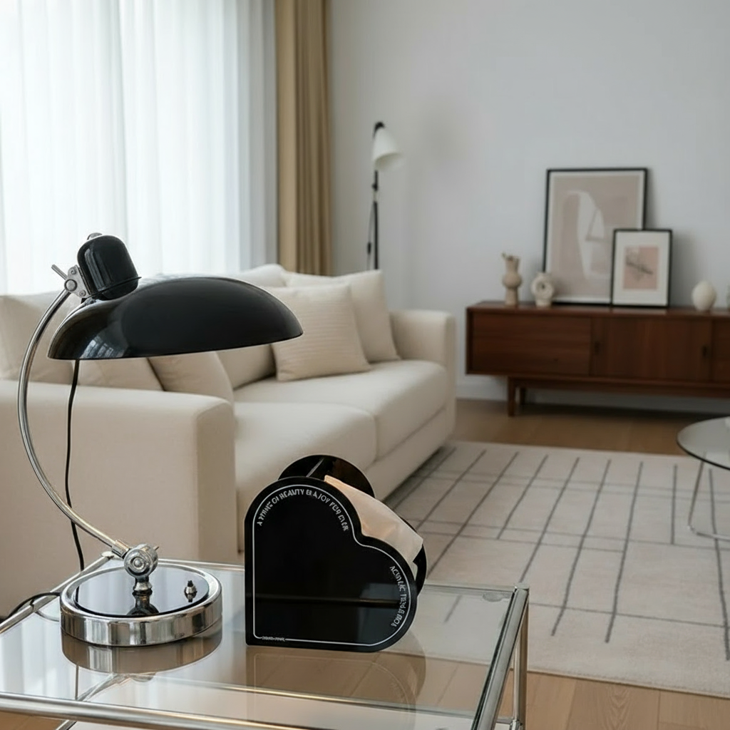 Lámpara de Mesa ScandiArc Curva Estilo Bauhaus