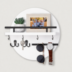 Organizador redondo de llaves de madera | Elegante y ecológico para pared